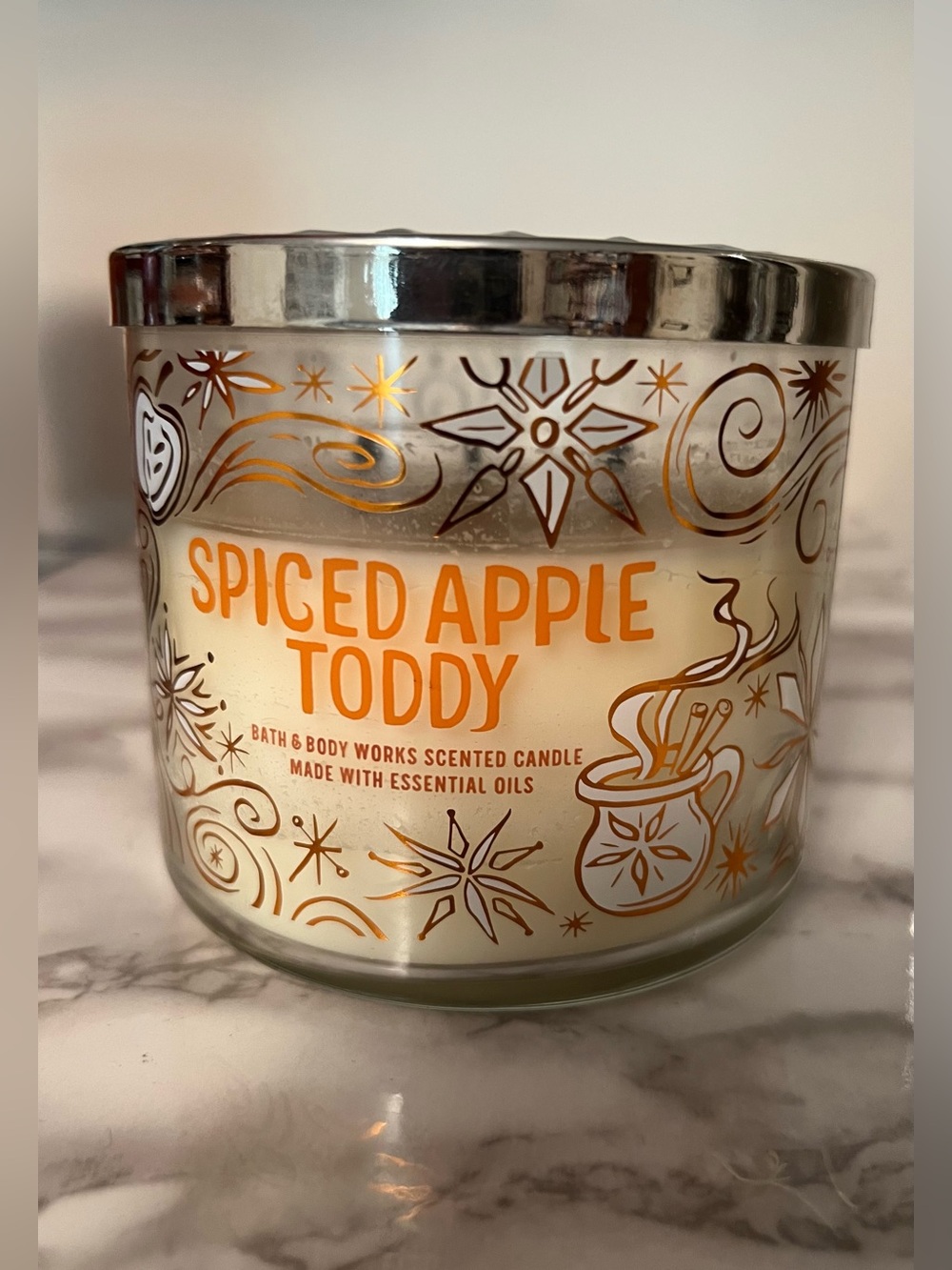 Bath & Body Works Spiced Apple Toddy Three Wick Jar Candle ~65%